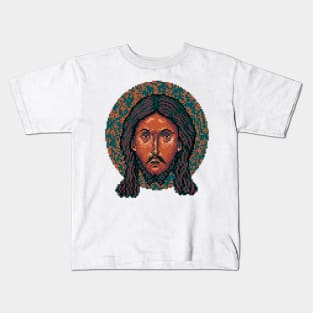 Icon of Christ 16bit - Pixel Art Action Kids T-Shirt